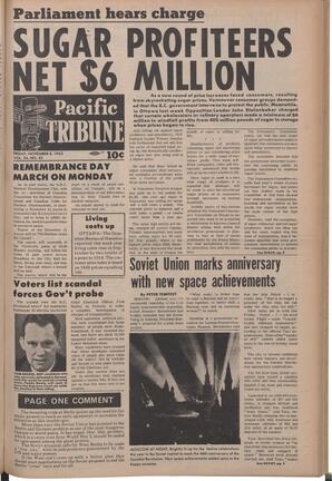   The Pacific Tribune - Friday, November 8, 1963   , page 1