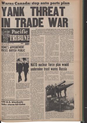   The Pacific Tribune - Friday, October 25, 1963   , page 1