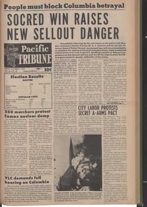   The Pacific Tribune - Friday, October 4, 1963   , page 1