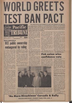   The Pacific Tribune - Friday, August 2, 1963   , page 1