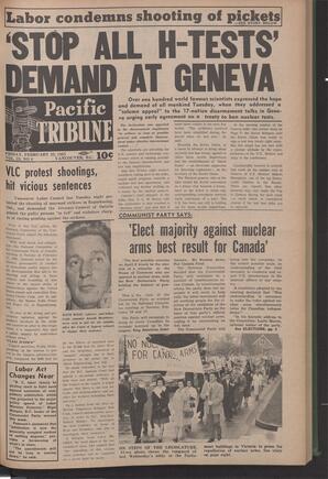   The Pacific Tribune - Friday, February 22, 1963   , page 1