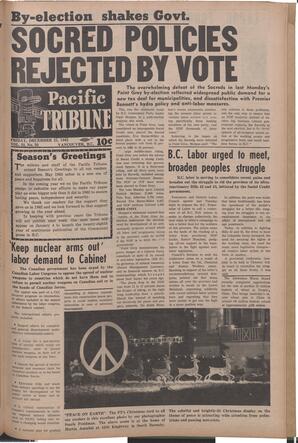   The Pacific Tribune - Friday, December 21, 1962   , page 1