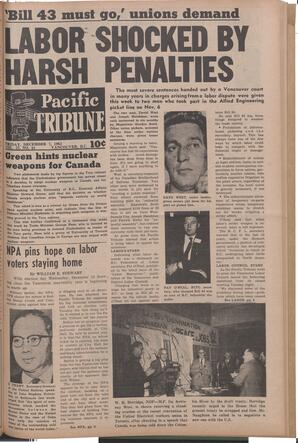   The Pacific Tribune - Friday, December 7, 1962   , page 1