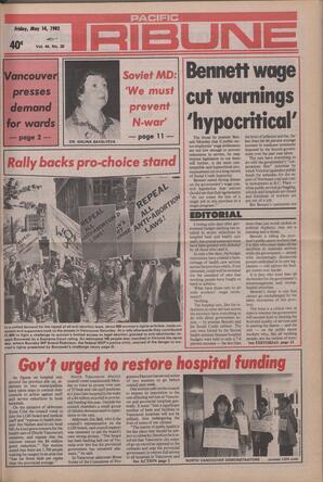   The Pacific Tribune - Friday, May 14, 1982   , page 1