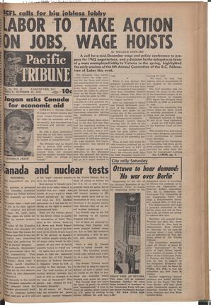   The Pacific Tribune - Friday, October 27, 1961   , page 1