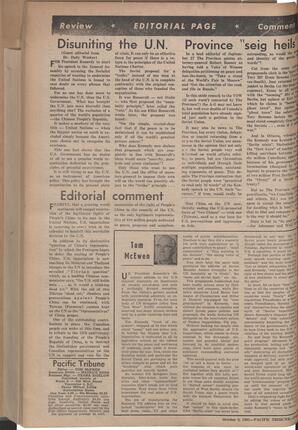   The Pacific Tribune - Friday, October 6, 1961   , page 4