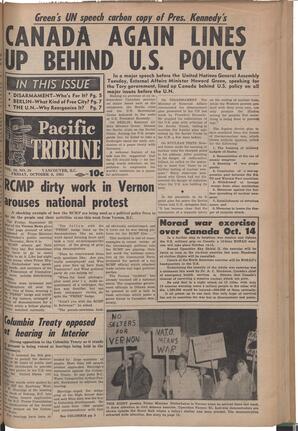   The Pacific Tribune - Friday, October 6, 1961   , page 1