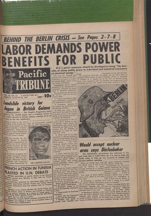   The Pacific Tribune - Friday, August 25, 1961   , page 1