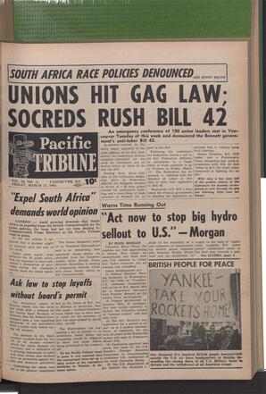   The Pacific Tribune - Friday, March 17, 1961   , page 1