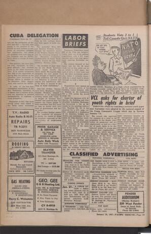   The Pacific Tribune - Friday, January 20, 1961   , page 10