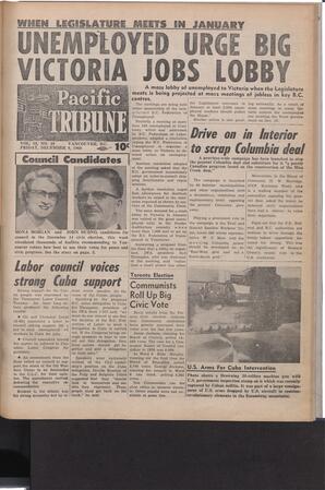   The Pacific Tribune - Friday, December 9, 1960   , page 1