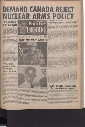   The Pacific Tribune - Friday, November 11, 1960   , page 1
