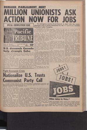   The Pacific Tribune - Friday, October 21, 1960   , page 1