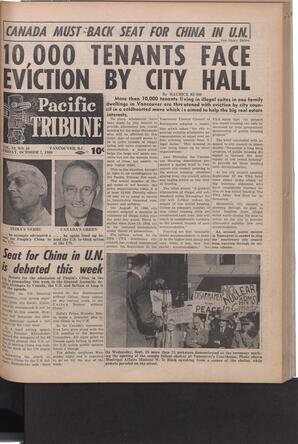   The Pacific Tribune - Friday, October 7, 1960   , page 1