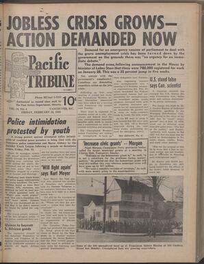   The Pacific Tribune - Friday, February 26, 1960   , page 1