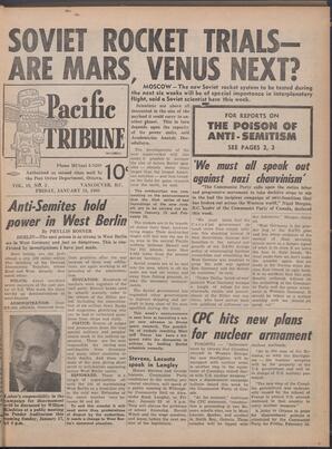   The Pacific Tribune - Friday, January 15, 1960   , page 1