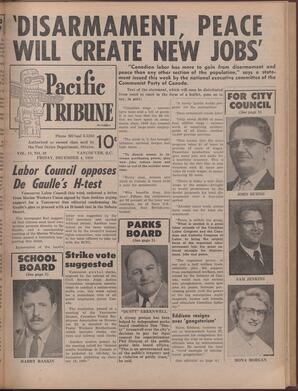   The Pacific Tribune - Friday, December 4, 1959   , page 1