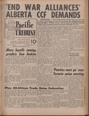   The Pacific Tribune - Friday, November 27, 1959   , page 1