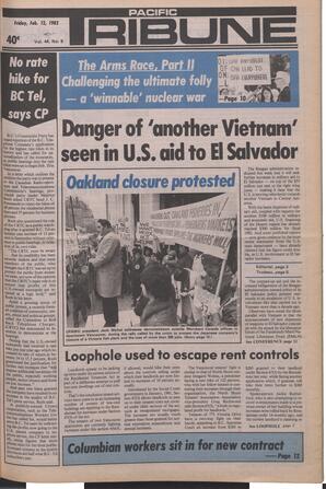  The Pacific Tribune - Friday, February 12, 1982   , page 1
