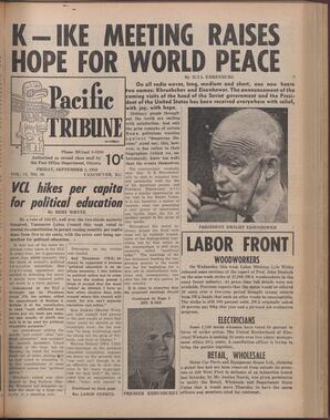   The Pacific Tribune - Friday, September 4, 1959   , page 1