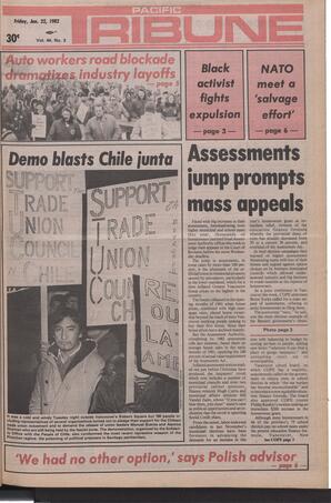   The Pacific Tribune - Friday, January 22, 1982   , page 1
