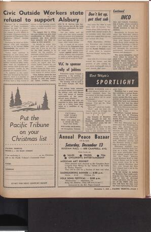   The Pacific Tribune - Friday, December 5, 1958   , page 7