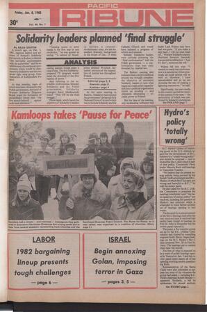   The Pacific Tribune - Friday, January 8, 1982   , page 1
