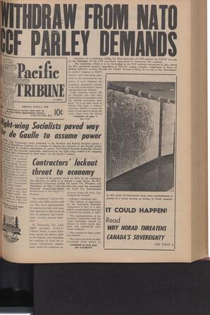   The Pacific Tribune - Friday, June 6, 1958   , page 1