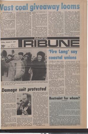   The Pacific Tribune - Friday, January 7, 1977   , page 1