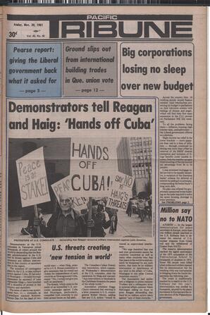   The Pacific Tribune - Friday, November 20, 1981   , page 1