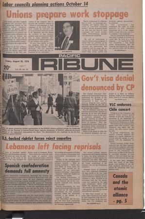   The Pacific Tribune - Friday, August 20, 1976   , page 1