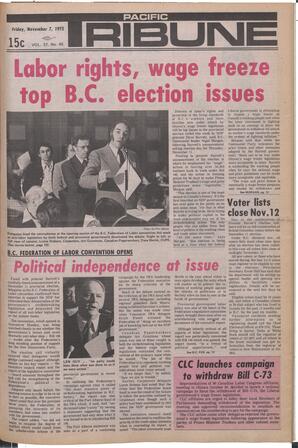   The Pacific Tribune - Friday, November 7, 1975   , page 1