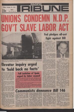   The Pacific Tribune - Friday, October 10, 1975   , page 1