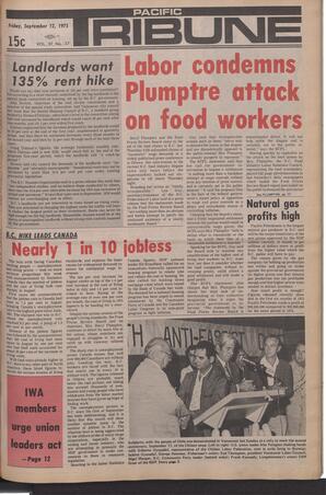   The Pacific Tribune - Friday, September 12, 1975   , page 1