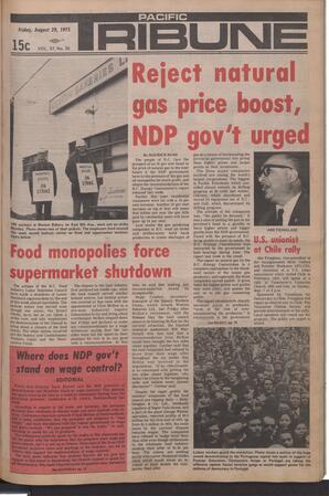   The Pacific Tribune - Friday, August 29, 1975   , page 1