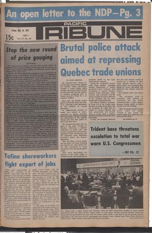   The Pacific Tribune - Friday, May 16, 1975   , page 1