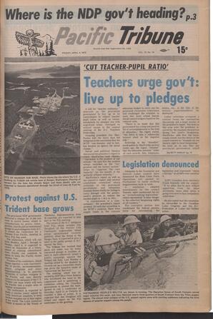   The Pacific Tribune - Friday, April 4, 1975   , page 1