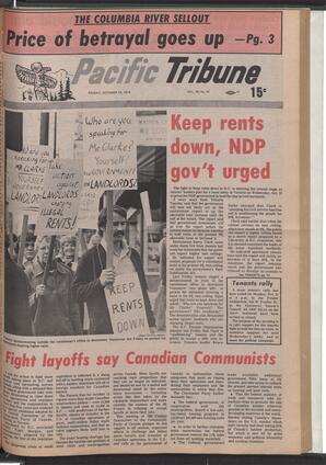   The Pacific Tribune - Friday, October 18, 1974   , page 1
