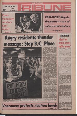   The Pacific Tribune - Friday, September 4, 1981   , page 1