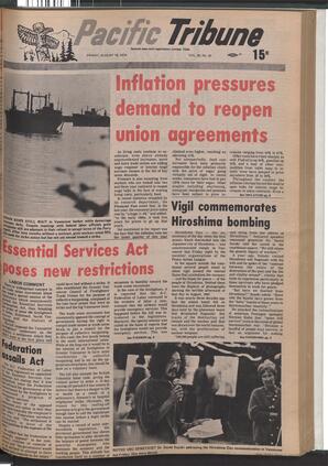   The Pacific Tribune - Friday, August 16, 1974   , page 1