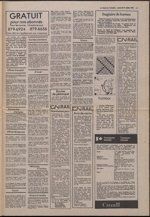 Le Soleil de Colombie, July 27, 1984, page 11