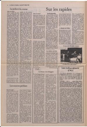 Le Soleil de Colombie, July 27, 1984, page 4