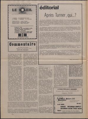 Le Soleil de Colombie, September 26, 1975, page 2