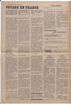 Le Soleil de Colombie, January 4, 1974, page 4