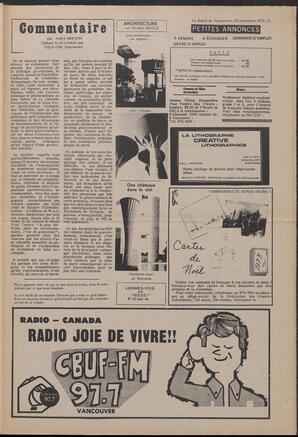 Le Soleil de Vancouver, November 23, 1973, page 11