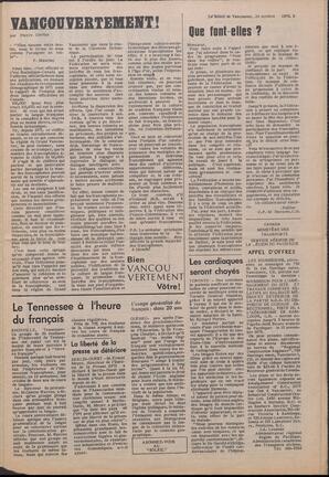 Le Soleil de Vancouver, October 26, 1973, page 3