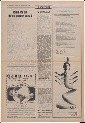 Le Soleil de Vancouver, September 28, 1973, page 12