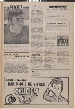 Le Soleil de Vancouver, September 28, 1973, page 11