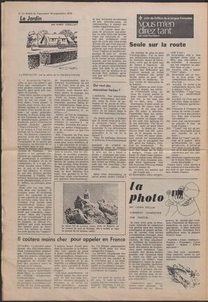 Le Soleil de Vancouver, September 14, 1973, page 8