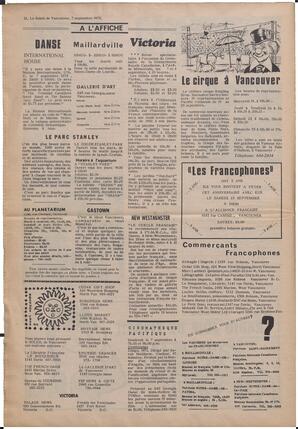 Le Soleil de Vancouver, September 7, 1973, page 13